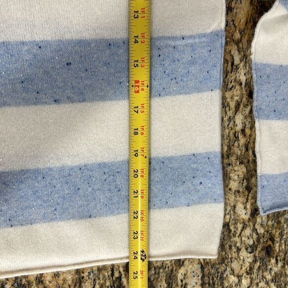 ATM Anthony Thomas Melillo Striped Cashmere Sweater In Periwinkle Combo Size L - Picture 10 of 10